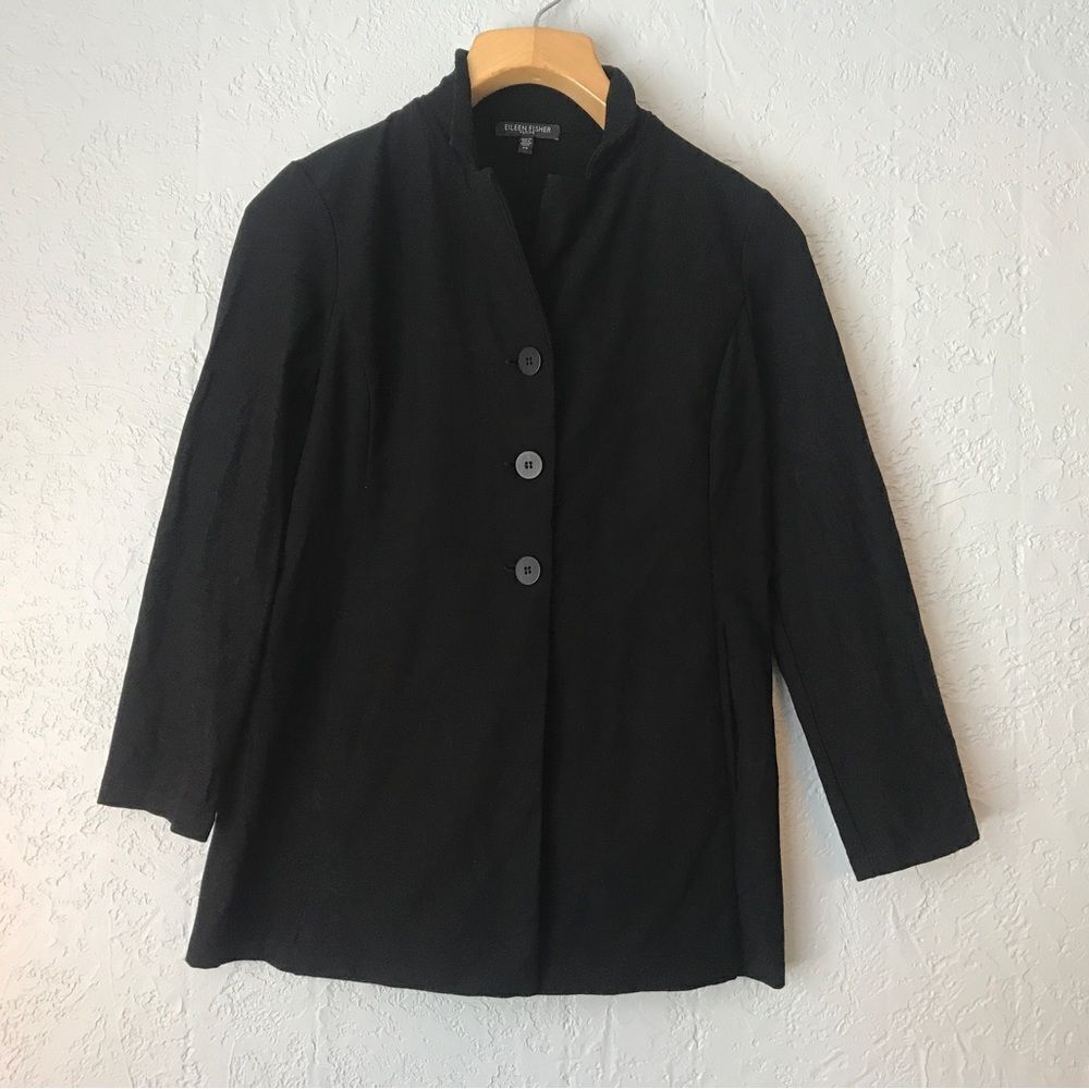 Eileen Fisher Women's Black Button Down Blazer